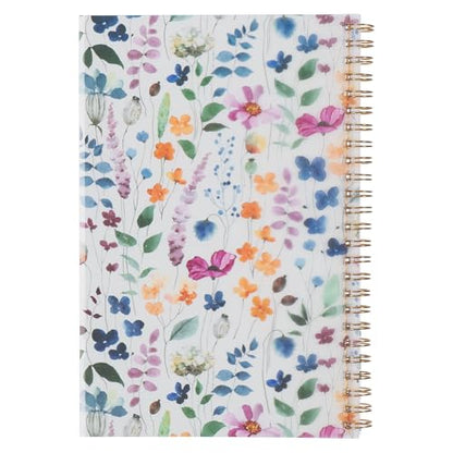 Christian Art Gifts Spiral Notebook: Goodness and Love - Psalm 23:6, Gifts for Women, Prayer Journal, Christian Journal, 128 Lined Pages w/Scripture, Soft Cover, Floral, White (8.5" x 5.9")