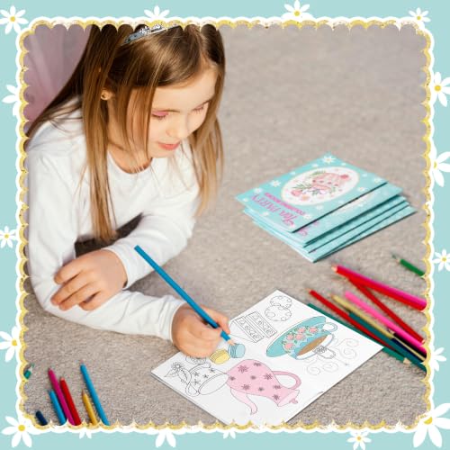 Bulk Tea Party Coloring Books, 24Pcs Tea Time Mini Drawing Booklet for Kids - style: Tea Party
