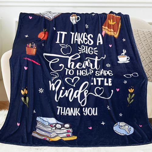 Teacher Gifts for Women, Teacher Appreciation Gifts Blanket 60"X50" - color: Blue-teacher