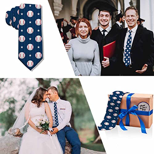 Men's Ties Novelty Tie Necktie for Men Teen Boys Multicolor Tie Party Holiday Thanksgiving Christmas - color: Baseball Blue