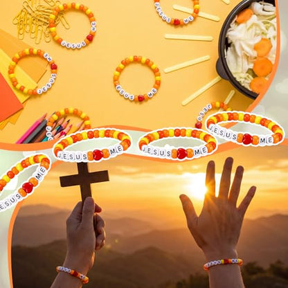 Ferreve 35 Sets Fall Jesus Love Me Bracelet Sunday School Crafts - color: Sun, style: Jesus Love Me