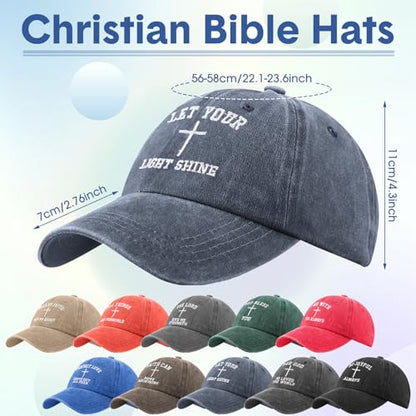 Zoooyawn 10 Pcs Jesus Christian Hats Cross Baseball Cap - color: Dark Colors