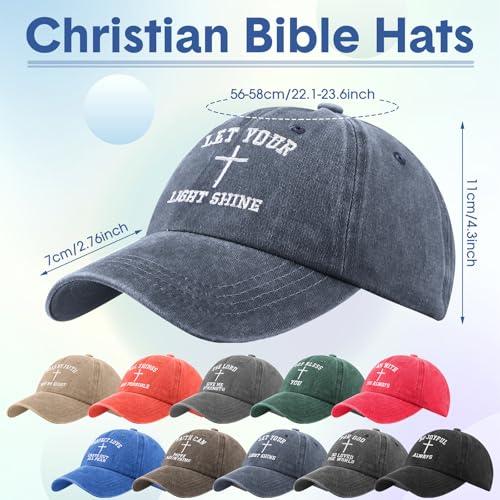 Zoooyawn 10 Pcs Jesus Christian Hats Cross Baseball Cap - color: Dark Colors