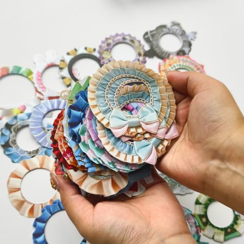 100 Pcs Fabric Aesthetic Scrapbook Stickers, Vintage Ribbon & Lace Style Waterproof Journaling Stickers, Repositionable Floral Stickers for Scrapbooking, Junk Journal, Planner,Water Bottles - color: Badge Frame