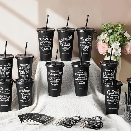 Hollowfly 24 Set/96 Pcs Christian Church Religious Gifts Bulk(Black) - color: Black