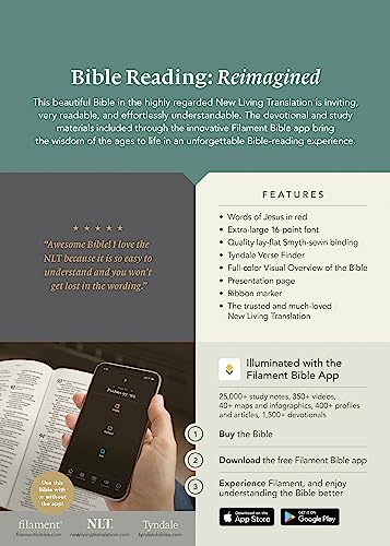 NLT Super Giant Print Bible, Filament Enabled (Genuine Leather, Brown, Indexed)