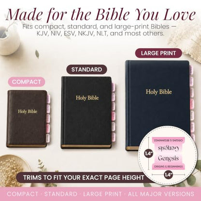 90 Christian Bible Tabs for Women, Men, and Kids - Pink Gradient - color: Pink Gradient