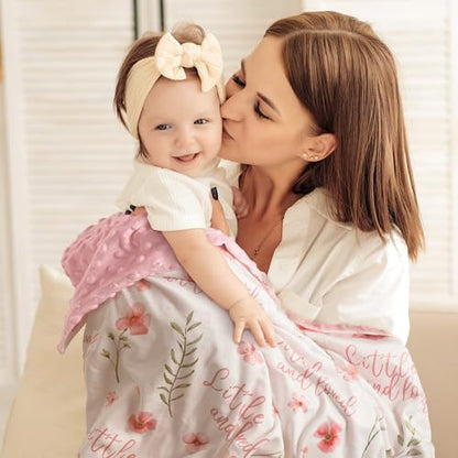 Fleece Baby Blankets for Girls & Boys, Infant Toddler Blanket - color: A Pink Floral