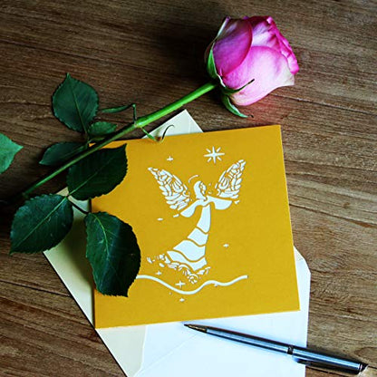 Dekali Designs Guardian Angel Pop Up Card - 3D Get Well Card, Funeral, Bereavement, Memorial, Christmas With Angel Blessing/Quote