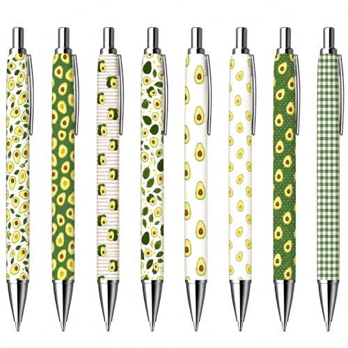 8PC Avocado Pens Ballpoint Writing Pen Bulk Gift Set Cute Avocados Fruits Green Fruit Theme Office School Journal Planner Desk Stationery Supplies Accessories Gifts for Women Men Students Adults - style: Avocado