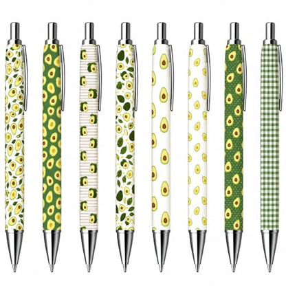 8PC Avocado Pens Ballpoint Writing Pen Bulk Gift Set Cute Avocados Fruits Green Fruit Theme Office School Journal Planner Desk Stationery Supplies Accessories Gifts for Women Men Students Adults - style: Avocado