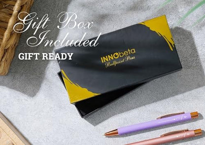 InnoBeta Monogrammed Gifts Ballpoint Pen Set of 4, Initial Letter Gifts for Housewarming, Birthday, Thanksgiving, Christmas - S - color: Initial - S