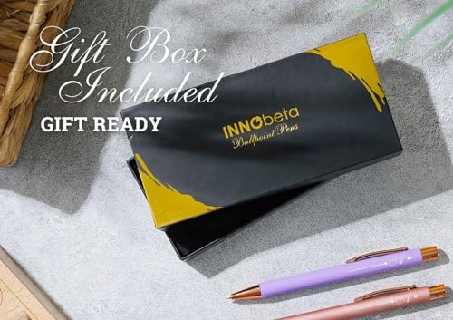 InnoBeta Monogrammed Gifts Ballpoint Pen Set of 4, Initial Letter Gifts for Housewarming, Birthday, Thanksgiving, Christmas - G - color: Initial - G