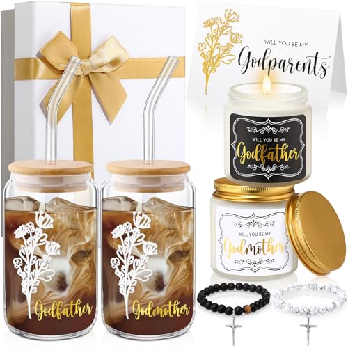 9 Pcs Godparents Proposal Gift Godparents Baptism Set - style: Godparents