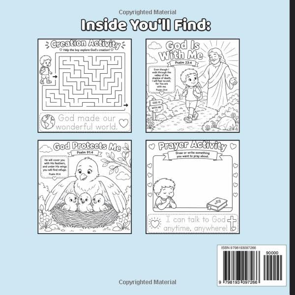 Psalms For Kids Activity Book: A Christian Activity Book for Kids Ages 4–8 with Coloring Pages, Mazes, Word Searches, Bible Verses, and Fun Activities About God’s Love, Help, Joy, and Praise