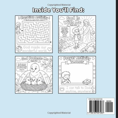 Psalms For Kids Activity Book: A Christian Activity Book for Kids Ages 4–8 with Coloring Pages, Mazes, Word Searches, Bible Verses, and Fun Activities About God’s Love, Help, Joy, and Praise
