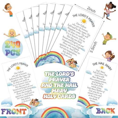 Relithick 240 Pcs the Hail Mary Holy Cards Bulk Catholic Gifts