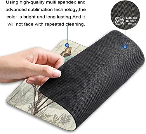 Blue Flowers and Butterflies Mouse Pad, Gaming Mouse Mat with Custom Design, Non-Slip Rubber Base Mousepad, Office Mouse Pads, 9.5 x 7.9 Inch - color: TSP221
