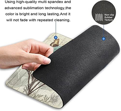 Blue Flowers and Butterflies Mouse Pad, Gaming Mouse Mat with Custom Design, Non-Slip Rubber Base Mousepad, Office Mouse Pads, 9.5 x 7.9 Inch - color: TSP221