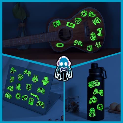 50 Pcs Glow in The Dark Neon Game Stickers for Water Bottle - color: Luminescent-474ksxx