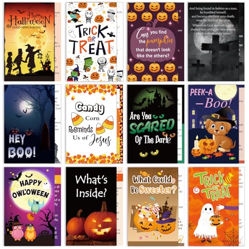 Marspark 240 Pcs Halloween Gospel Tracts Card, Christian Halloween Favors - style: Halloween