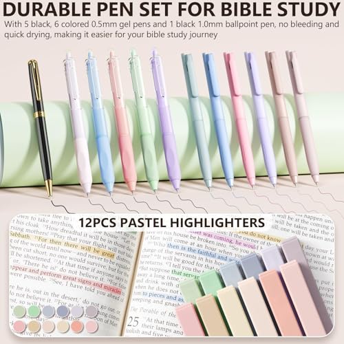Bible Cover Case for Women, Bible Tote Bag w/Study Supplies Journaling Kit