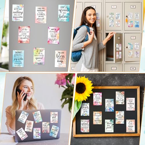 Blosssound 50 Pcs Christian Magnets with Bible Verses, Floral - style: Floral Style