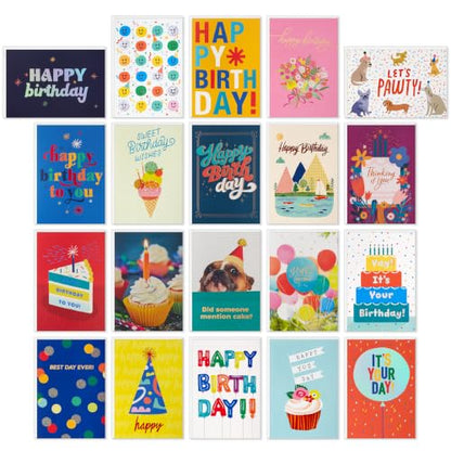 Hallmark Birthday Cards with Envelopes, Assorted 20-Pack (It's Your Day!)