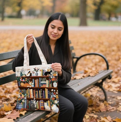 Book Canvas Bag, Read Tote Bag, Inspirational Canvas Bag. - color: White Read Inspirational-07