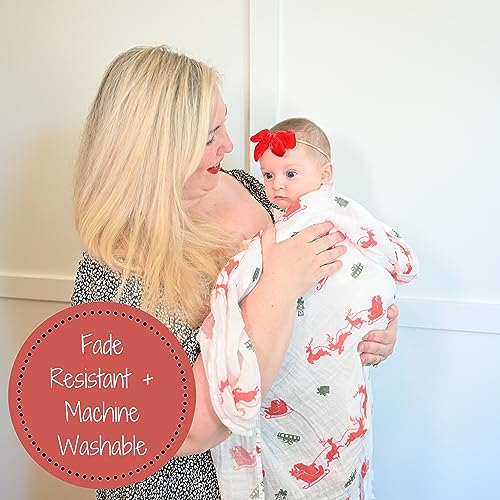 LollyBanks Muslin Swaddle Blanket, 47 x 47 in, Newborn Receiving Blanket - color: And to All a Goodnight