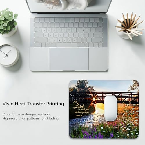The Lord is with You Wherever You Go Mouse Pad, Christian Quote Desk Mat - color: Motivational Quote