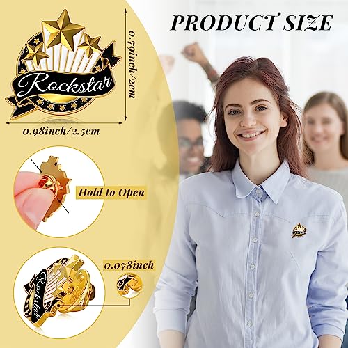 Ceenna 50 Pcs Employee of the Month Star Lapel Pins, Rock - style: Rock