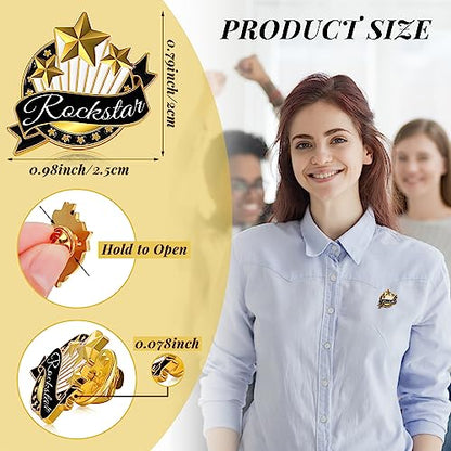 Ceenna 50 Pcs Employee of the Month Star Lapel Pins, Rock - style: Rock
