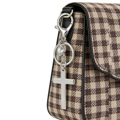 Cross Keychain Bag Charm for Women Christian Religious Gifts Easter Jesus Keychain for Women Purse Handbag Car Keys - color: Silver a
