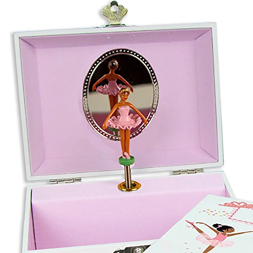 My Bambino Personalized French Paris African American Ballerina Musical Jewelry Box | Birthday Gift for Girls - color: French Paris
