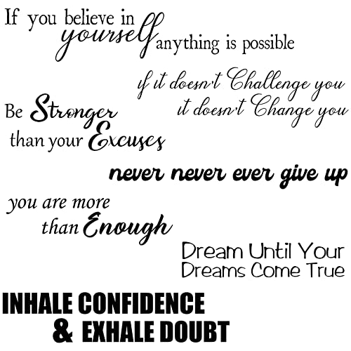 7 Pcs Inspirational Vinyl Wall Decals, Positive Affirmations Wall Decor