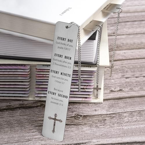 COCHIE 3PCS Metal Bookmark Bulk Christian Gifts, First Communion Gifts for Women Men Girls Boys, Bible Bookmarks with Cross Tassel, Religious Bookmark Faith Gifts Easter Basket Fillers (Cross)