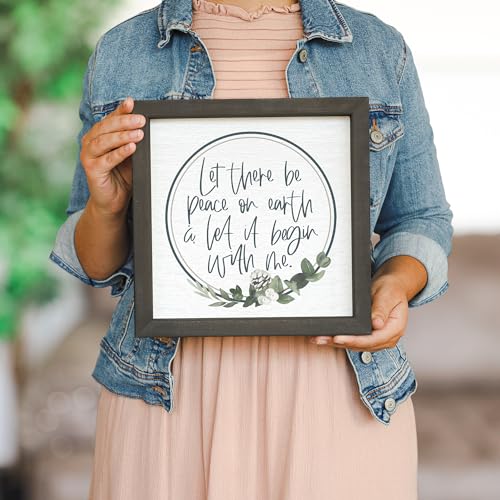 Simply Said, INC Rustic Frames, Peace on Earth - 10 x 10 in Distressed Rustic Sign RF1351 - color: Peace On Earth