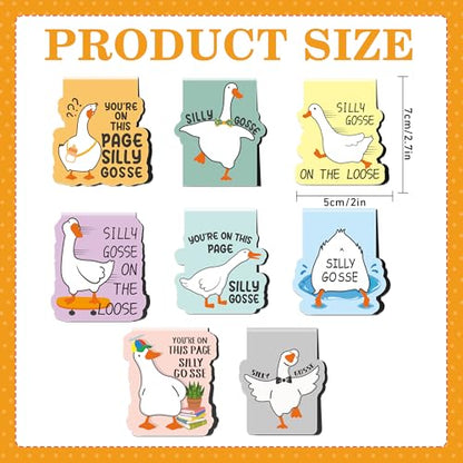 Funny Goose Magnetic Bookmarks, Cute Animal Book Marks for Reading - style: Silly Gosse