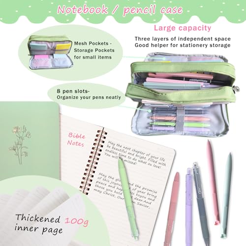 47Pcs Bible Study Guide,Bible Journaling Supplies Kit for Women, Green - color: Green