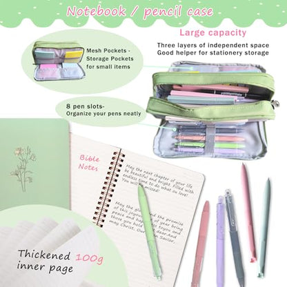 47Pcs Bible Study Guide,Bible Journaling Supplies Kit for Women, Green - color: Green