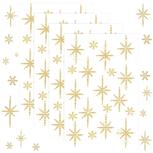 Epakh 84 Pcs Gold Bethlehem Star Stickers Glitter Bling Rhinestone Sticker - color: Gold, size: Bethlehem Star