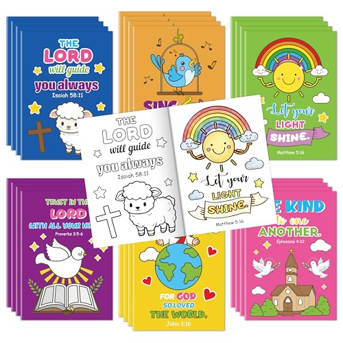 24Pcs Christian Bible Coloring Books Religious DIY Color-in Pages - color: A-bible Style ④