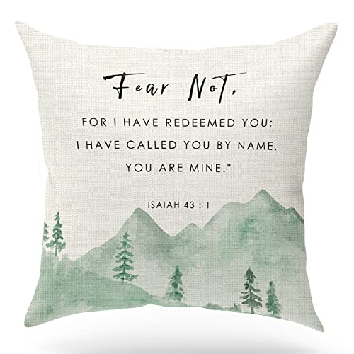 Bible Verse Throw Pillow Cover Cushion case, Christian Religious Decor Gift, Scripture Sayings, I Have Called You by Name,You are Mine, Sofa Bed Living Room Porch Decoration, 18x18 Inch(GMS168) - color: I Have Called You By Name