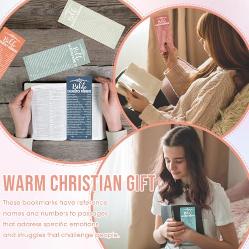 Motiskyy 100 Pcs Bible Emergency Numbers Bookmark Gift, Bright Morandi - color: Bright Morandi