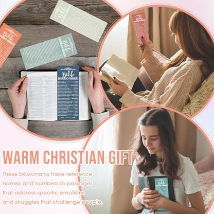Motiskyy 100 Pcs Bible Emergency Numbers Bookmark Gift, Bright Morandi - color: Bright Morandi