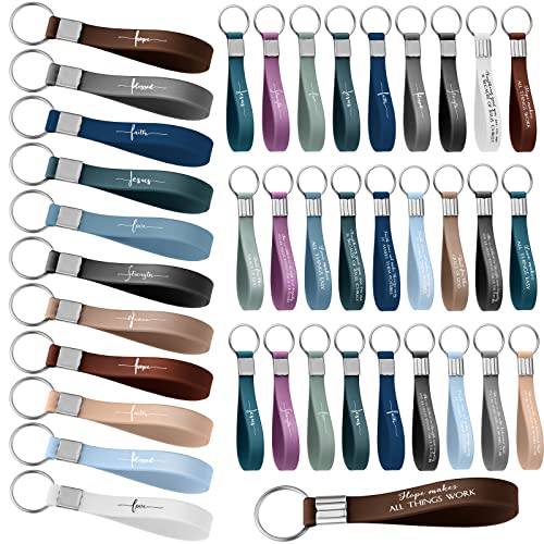 Unittype 56 Pcs Inspirational Christian Gifts Bible Verse Silicone Keychain