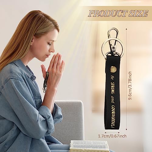 Jeyiour 20 Pcs Christian Keychains Bible Key Chain Bulk - color: Black Gold