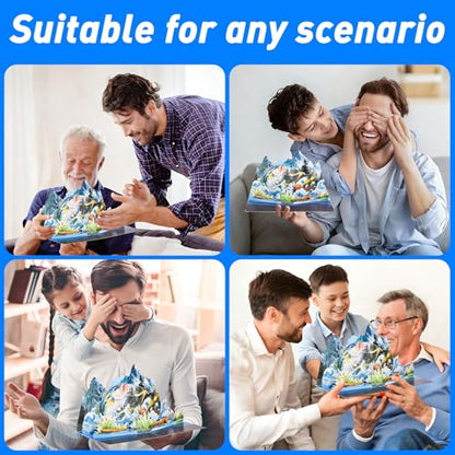 3D Pop Up Interesting Cards for men - Fishing theme Greeting Card - color: Fishing