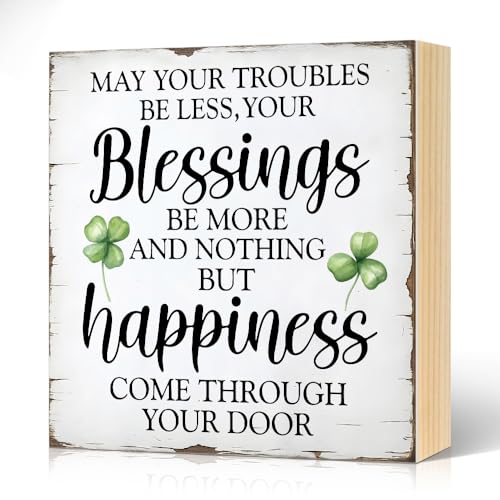 May Your Troubles Be Less And Your Blessings Be Wood Box Sign - color: white023